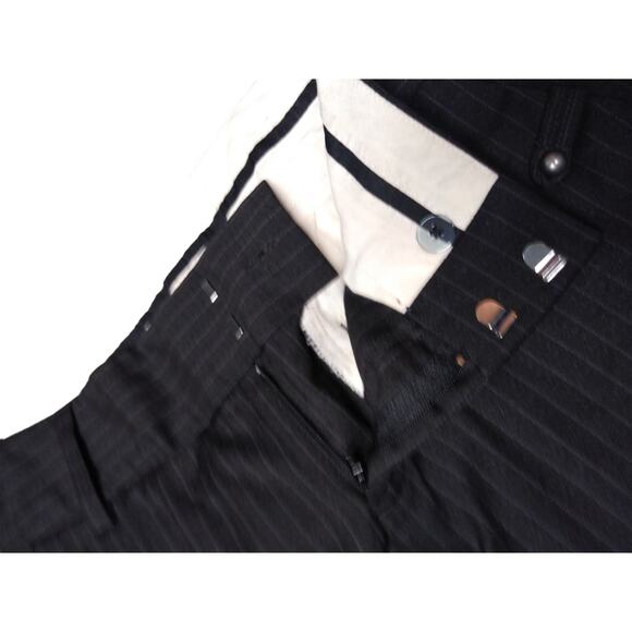 Old Navy Black Striped Low Waisted Mid-calf Dress Pants Size 4 - Picture 2 of 5